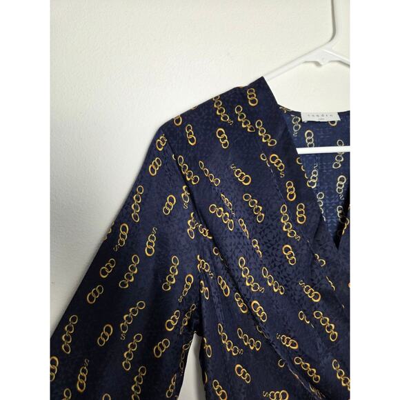 Sandro Milly Silk Dress Small EU 38 Navy Blue - Picture 5 of 16